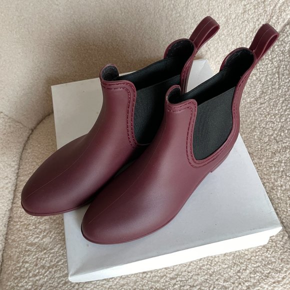 Report Slicker Chelsea Rain Boots Burgundy NIB - Picture 4 of 5